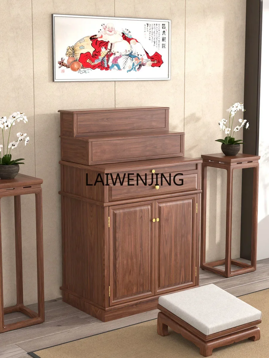 LYN Solid Wood Chinese Table Household Gongtai Three-layer Buddhist Hall Tibetan Ladder Shentai Cabinet Customization