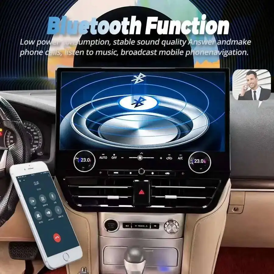 New 19.8'' Touch Screen Wireless CarPlay Car Radio For Toyota Land Cruiser LC200 2007-2022 Android Navigation GPS QLED Headunit