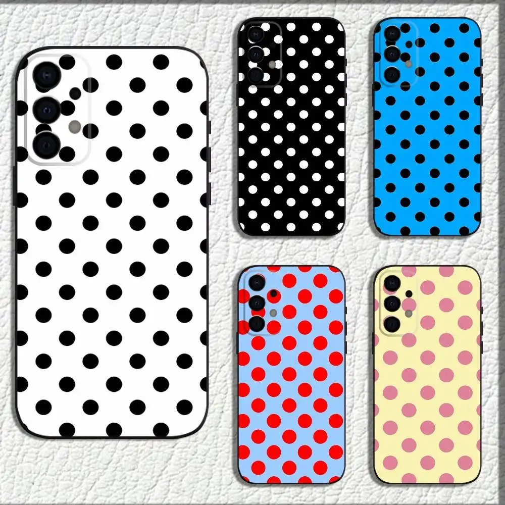 

Minimalist Polka Dot Pattern For Samsung Galaxy A73,72,71,52,51,40,41,22,32,31,13,12,Note20 Soft Black Phone Case Shell