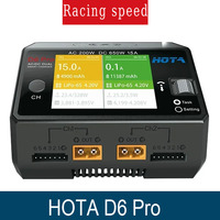 HOTA D6 Pro Charger - AC 200W DC 650W 15A, 2X325W 2X15A, Wireless Charging for 1-6S Lipo/LiHV/NiCd/NiMH & RC Models