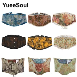 Floral Embroidery Women's Corset Belt 16cm Vintage Sweet Cute Women Cummerbund 2023 Waistband Decorative Corset Belt for Women