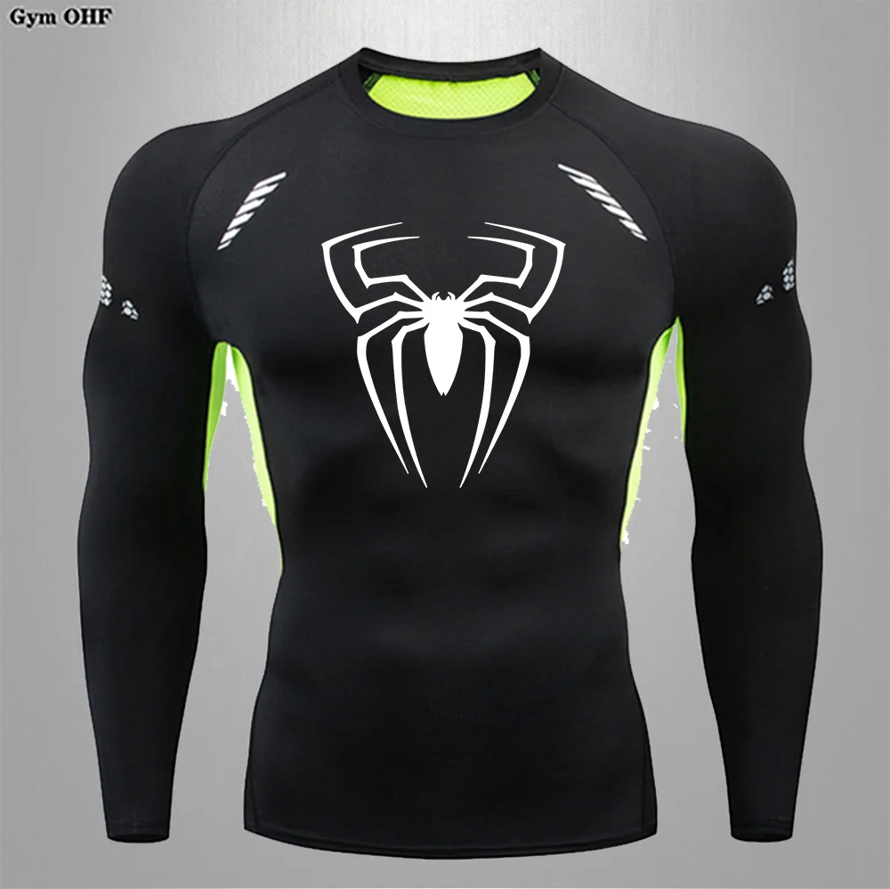 Spider Men Gym Fitness Compression T Shirt Running Sport Shirts Outdoor Jogging Quick Dry Tight Clothing Rashgard MMA Shirt 2099