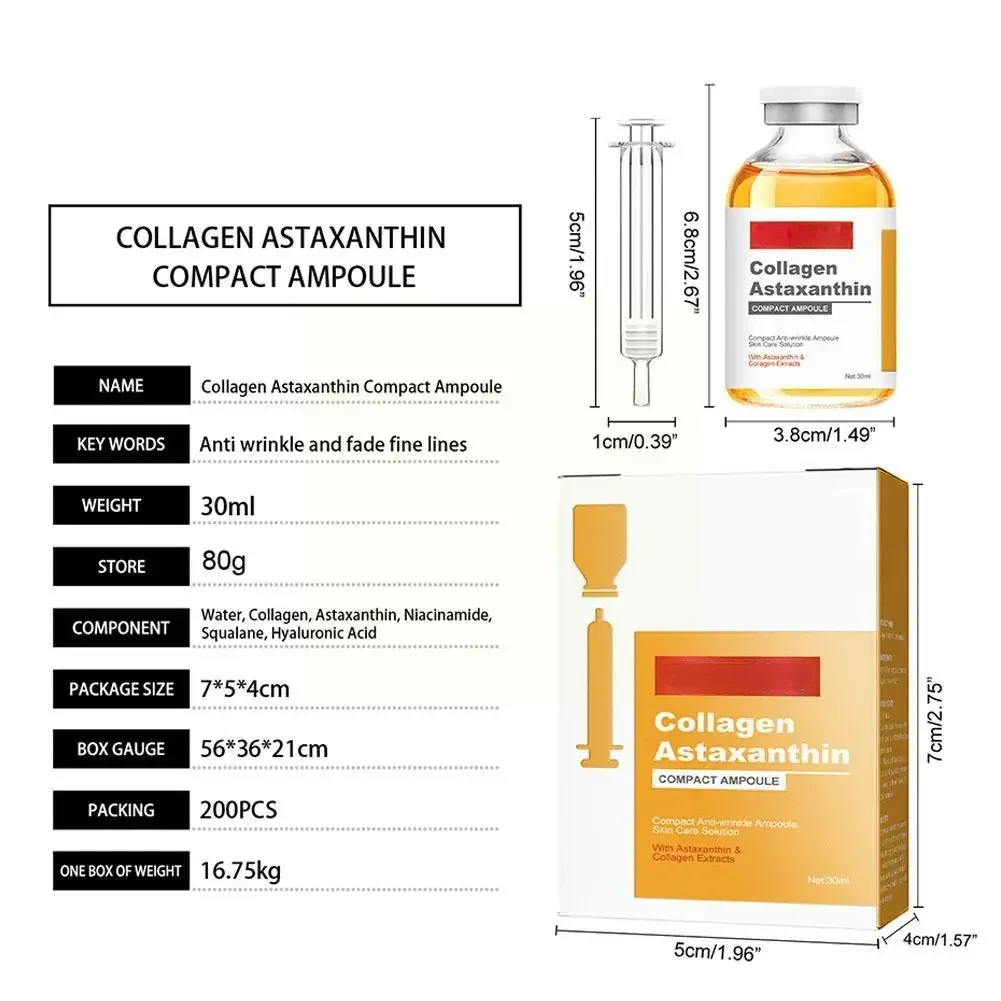 Astaxantina Lifting Ampola, Linhas Anti-Rugas, Anti-Envelhecimento, Promover a Circulação Fina do Sangue, Essência, 30ml, 1Pc