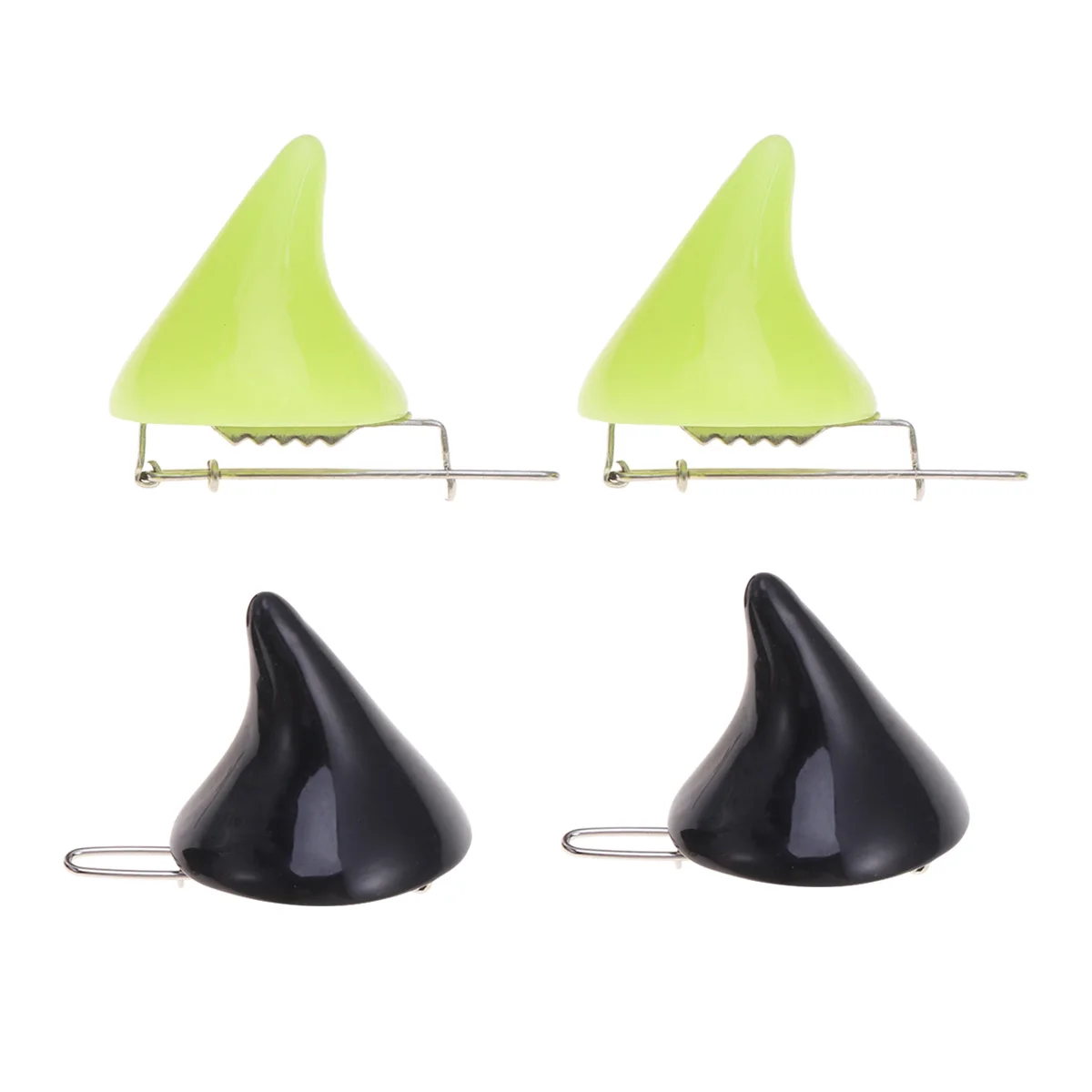 

4Pcs DevilHornHairClips KidsGirls HalloweenHeadwear Yellow FabricMetal Lightweight Durable OxHornDesign PartyFestival