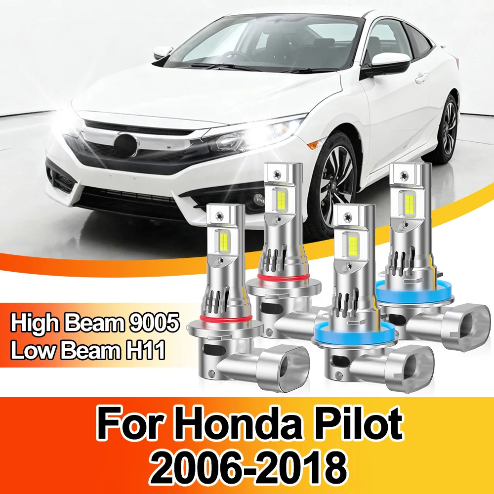 

For Honda Pilot 2006-2018 LED Headlight Kit 9005 HB3 High H11 Low Beam Bulbs Canbus No Error Plug And Play Car Headlamp 12V