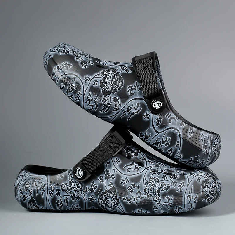 

Новинка 2023 года, мужские сандалии с принтом, модная домашняя садовая обувь, удобные и легкие тапочки, нескользящие сандалии с мягкой подошвой