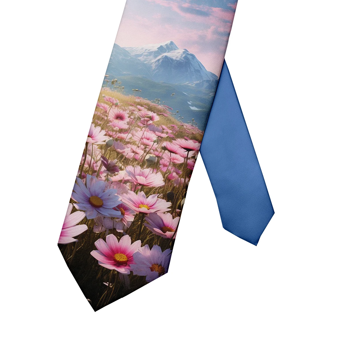 Harajuku fashion Women tie new design landscape flower 3D printing high-quality slim tie personalized dating party tie