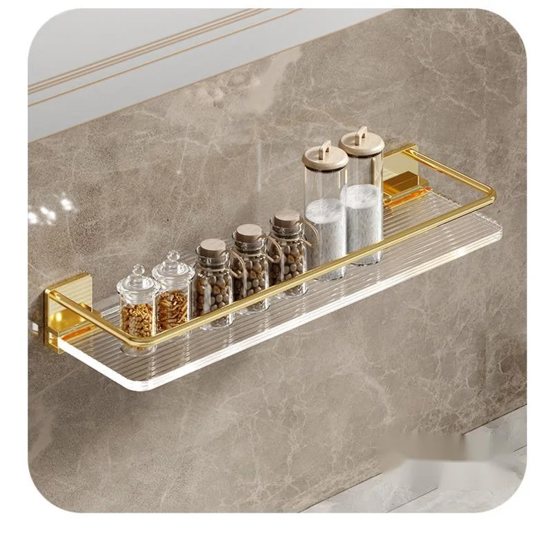 Bathroom Shelf Light Luxury Washstand Acrylic Toilet Washroom Towel Storage Without Holes Wall-mounted Storage Rack Oaganiser