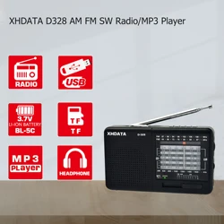 XHDATA D-328 FM Radio AM SW Tragbare Kurzwellen Radio Band MP3 Player Mit TF Karte Jack 4Ω/3W radio Empfänger