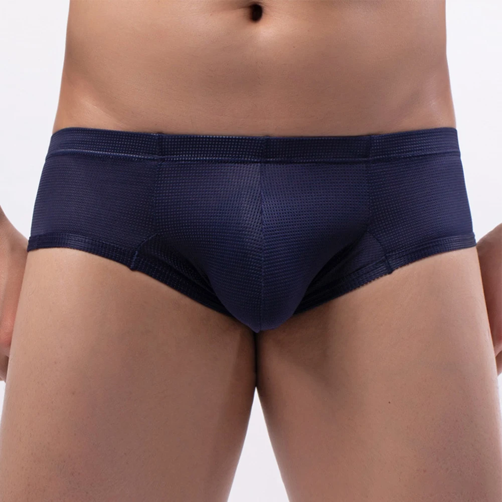 

Mens Half Hip Wrap Boxers Low Waist Bikini Briefs Sexy Thin Elasticity Underwear U Convex Large Bag Men Panties Shorts Swimwear