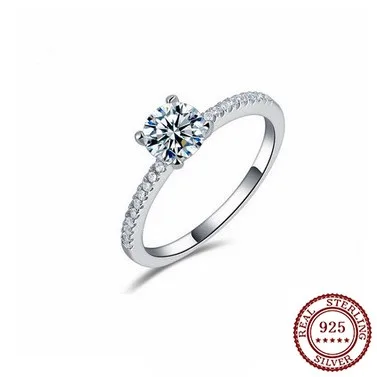 

2025 Новое модное кольцо из чистого серебра 925 пробы, классическое темпераментное атмосферное модное классическое женское кольцо с цирконом