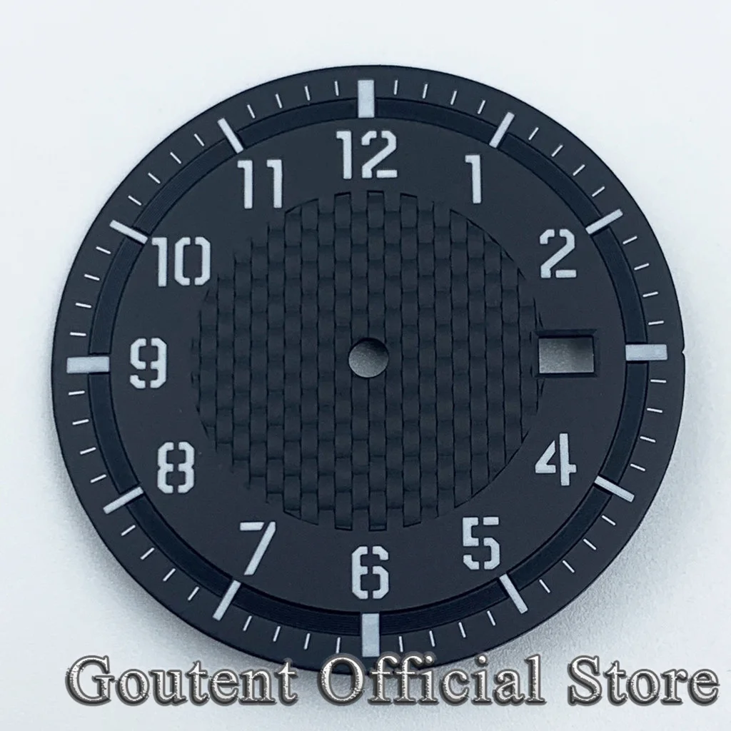 Goutent 34mm Sterile Dial Black Gray Green White Watch Dial Fit NH35 Automatic Movement Watch Faces