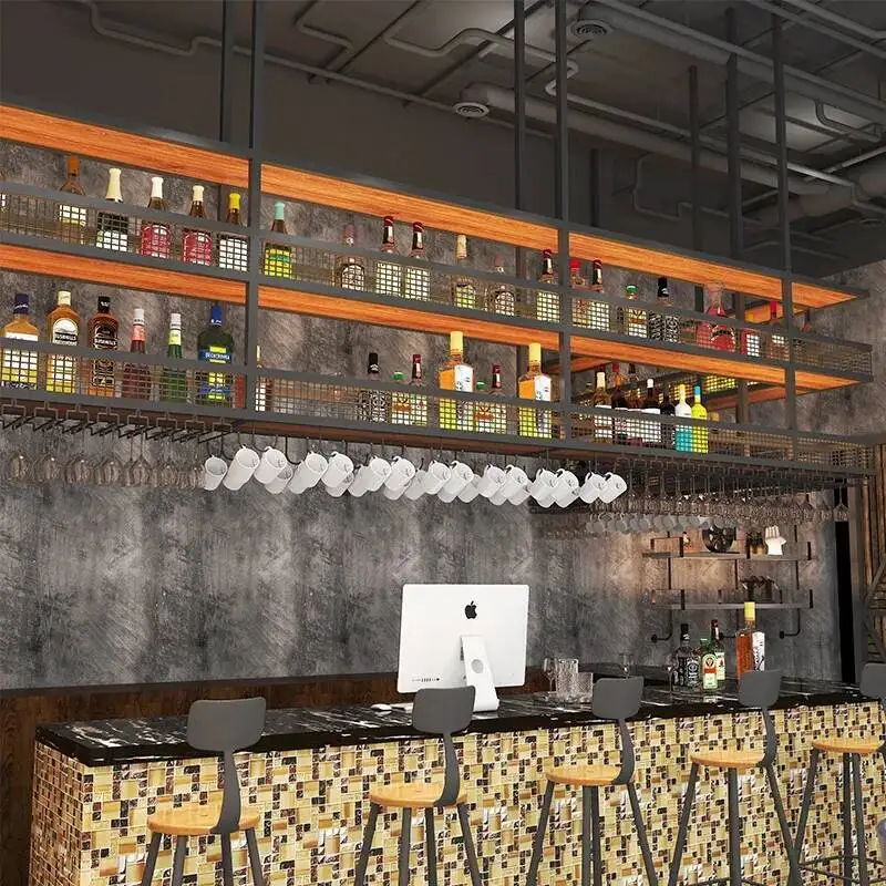 

Угловой шкаф для хранения спиртного вина, кухонная полка для салона, металлическая подвесная полка для вина, бутылка, шведский стол, ресторан, витрина Meuble