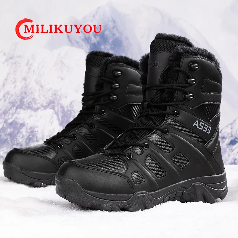 2024 Winter Sneaker Men\'s Boots Ankle Boots Windproof Sports Shoes Outdoor Hiking Mountaineering Shoes Over Knee Boots Man Shoes