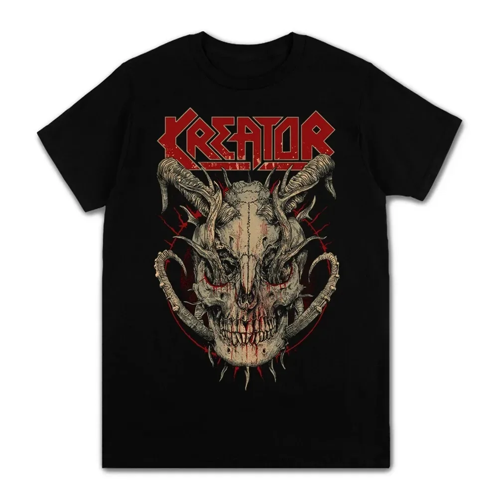 Sleeve Mens Short Sleeve T-shirts 100% Cotton Kreator Rock Heavy Metal Band Print Adult Unisex Thrash Metal Tees Size XS-3XL New