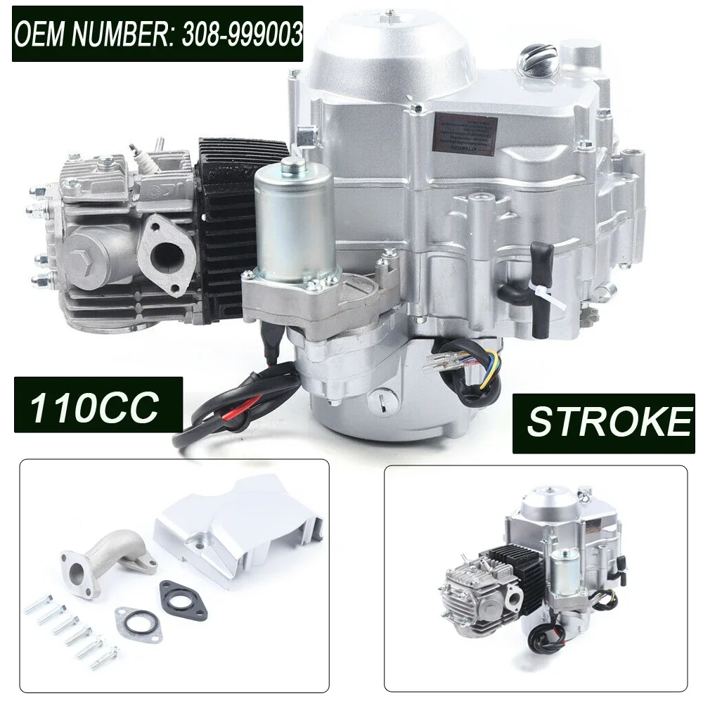 110CC 4 Stroke Engine Motor Electric Auto Start Single Cylinder 2-Valve Engine Motor with Air Cooled & CFW Auto Transmission