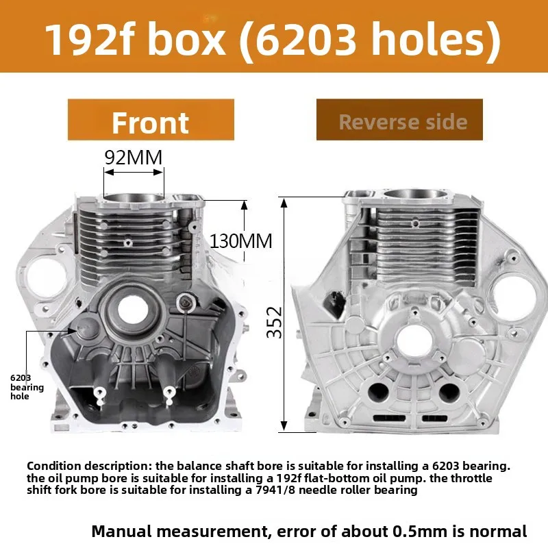 Air-cooled Diesel Engine Parts 170 173F 178F 186F 188F 190 192F Box, Block, Block