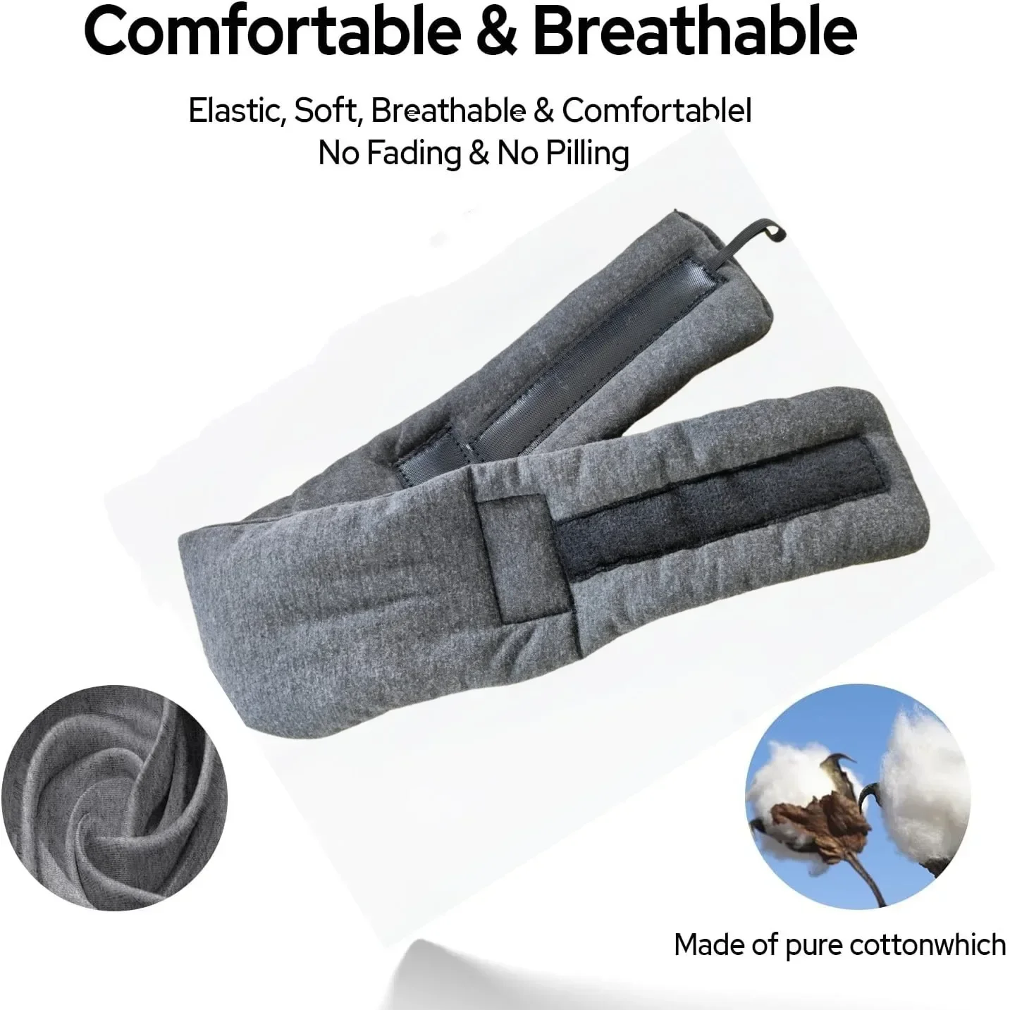 Black with Eye Mask 3D Sleep Eye Mask Neck Pillow Modal Cotton Zero Pressure Blackout Blackout Breathable Travel Neck Pillow