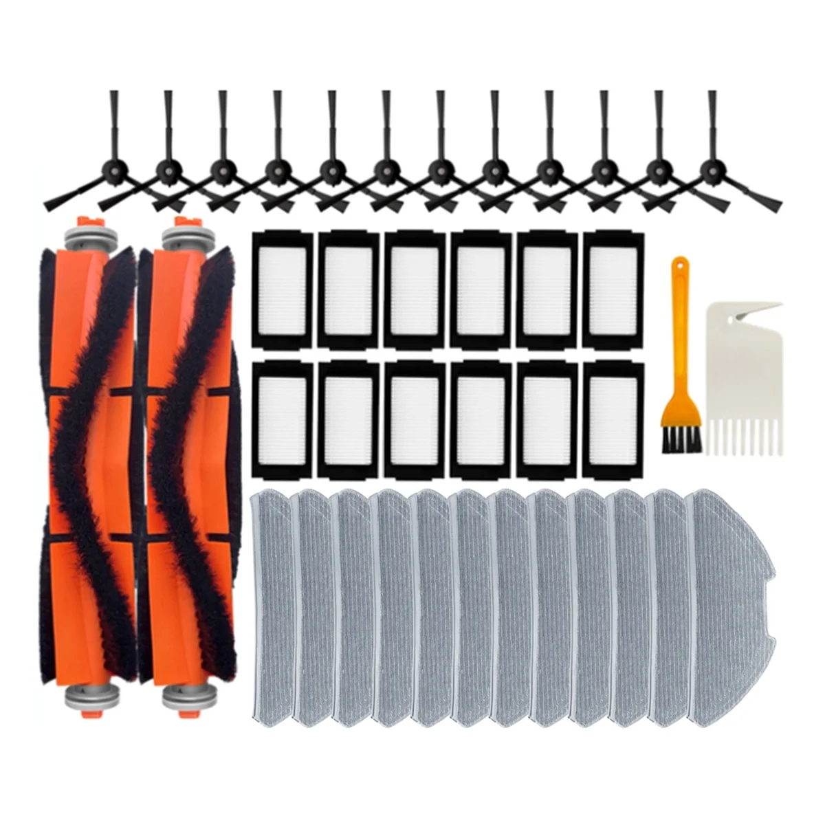 

A76Z 40PCS for Robot Vacuum Mop Pro MJSTS1 / MJSTS 2 Pro Robot Vacuum Parts Main Side Brush Mop Cloth Filter