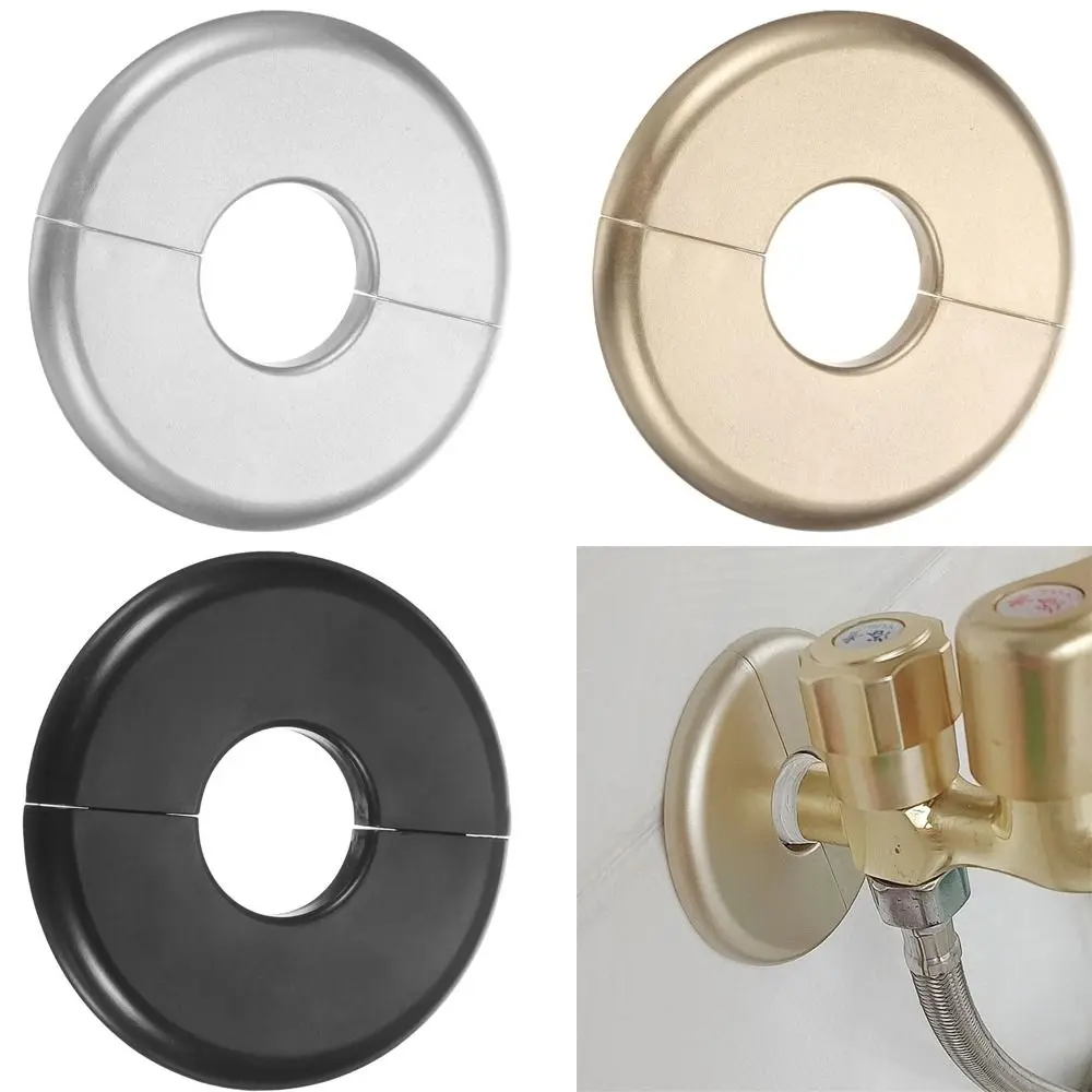 Useful ABS Shower Faucet Cover Round White Faucet Decorative Cover Black Pipe Wall Covers Kitchen