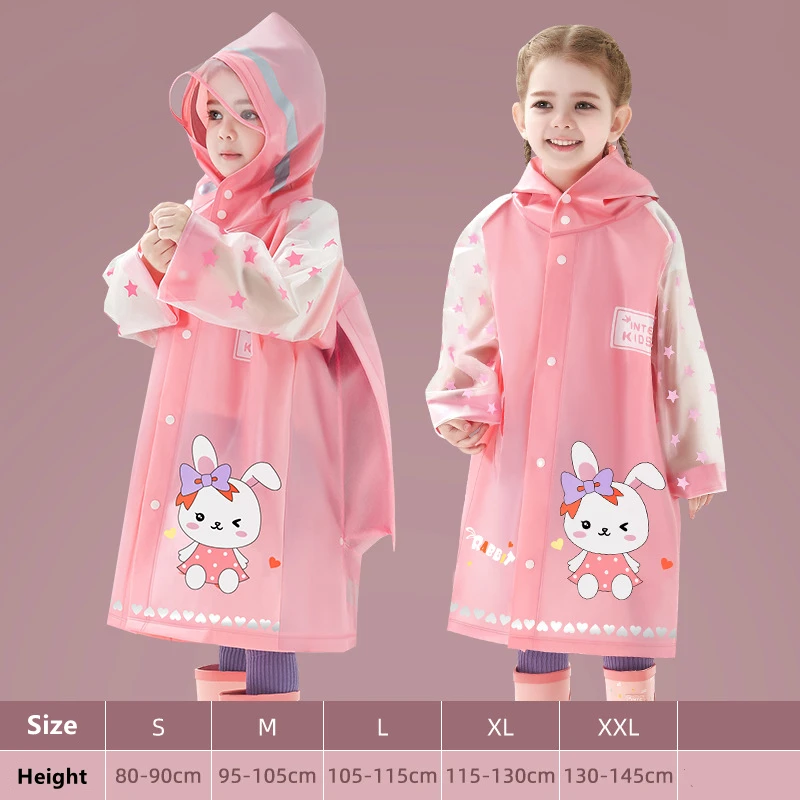 Children's Raincoat Girls' Boys' Kindergarten Children's Primary School Children's Baby Schoolbag Position Waterproof Raincoat