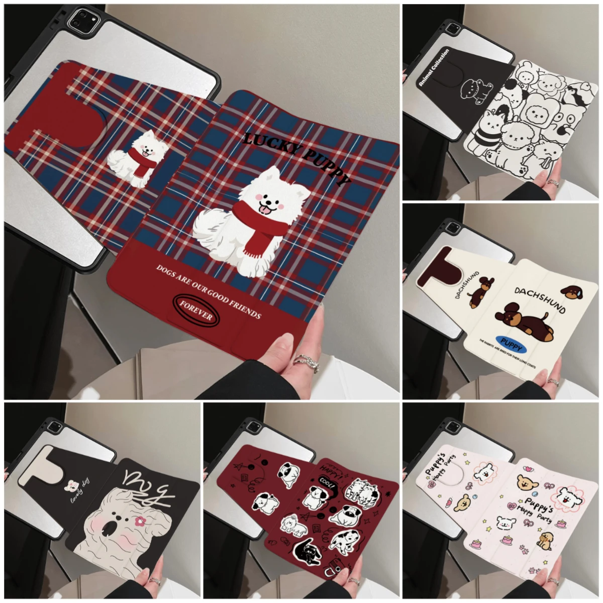Cute Puppies In Various Designs Table Case For Samsung Tab S9 FE Plus S10 Plus A9 A11 Plus S7 S8 Plus A8 S7 FE Tab S6 Lite Cover
