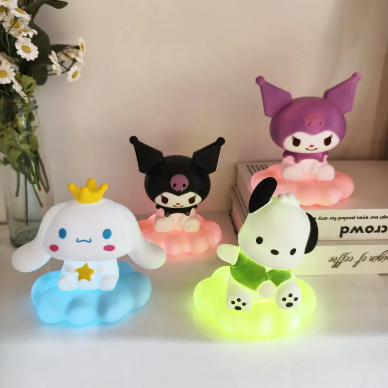 Sanrio Little Night Light Aniem Children's Bedroom Bedside Lamp Cartoon Kawaii Cute luminescence Toys Small Desk Lamp Kids Gifts