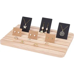 Jewelry Display Stand Earring Necklace Display Holder 13x9 Inch Wood Business Card Holder Jewelry Organizer Table