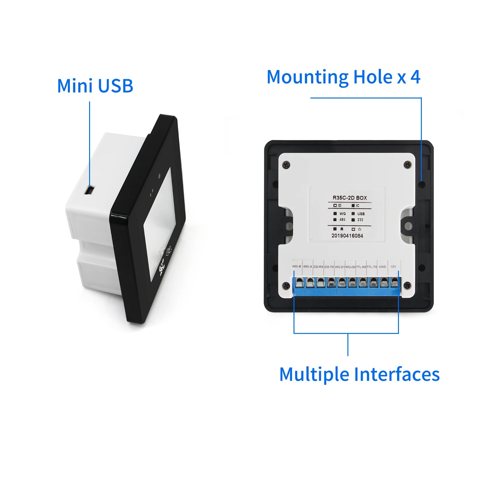 Embedded Barcode Scanner Wired Scanning Module RFID Card Reader High Speed Barcode USB Connect for 1D 2D QR Code