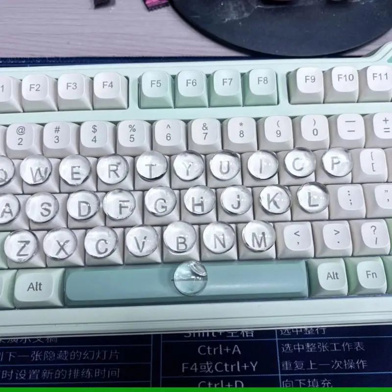 U55C Glass Keyboard Stickers Nail-Friendly Keyboard Risers Keycap Height Extenders