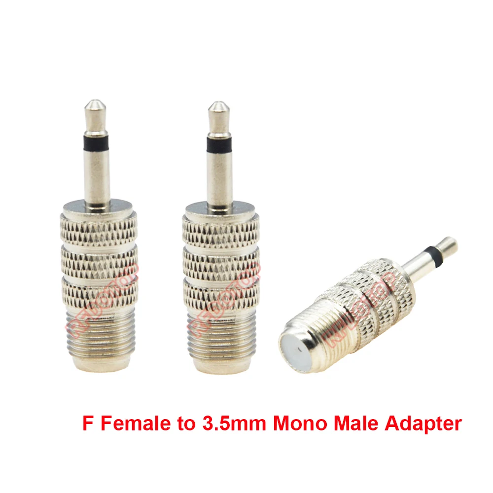 2PCS F Female Jack to 3.5mm Mono Male Plug Straight for DVI DAB CB TV Radio Antenna 3.5mm Mono to F RF  Adapter Wholesales