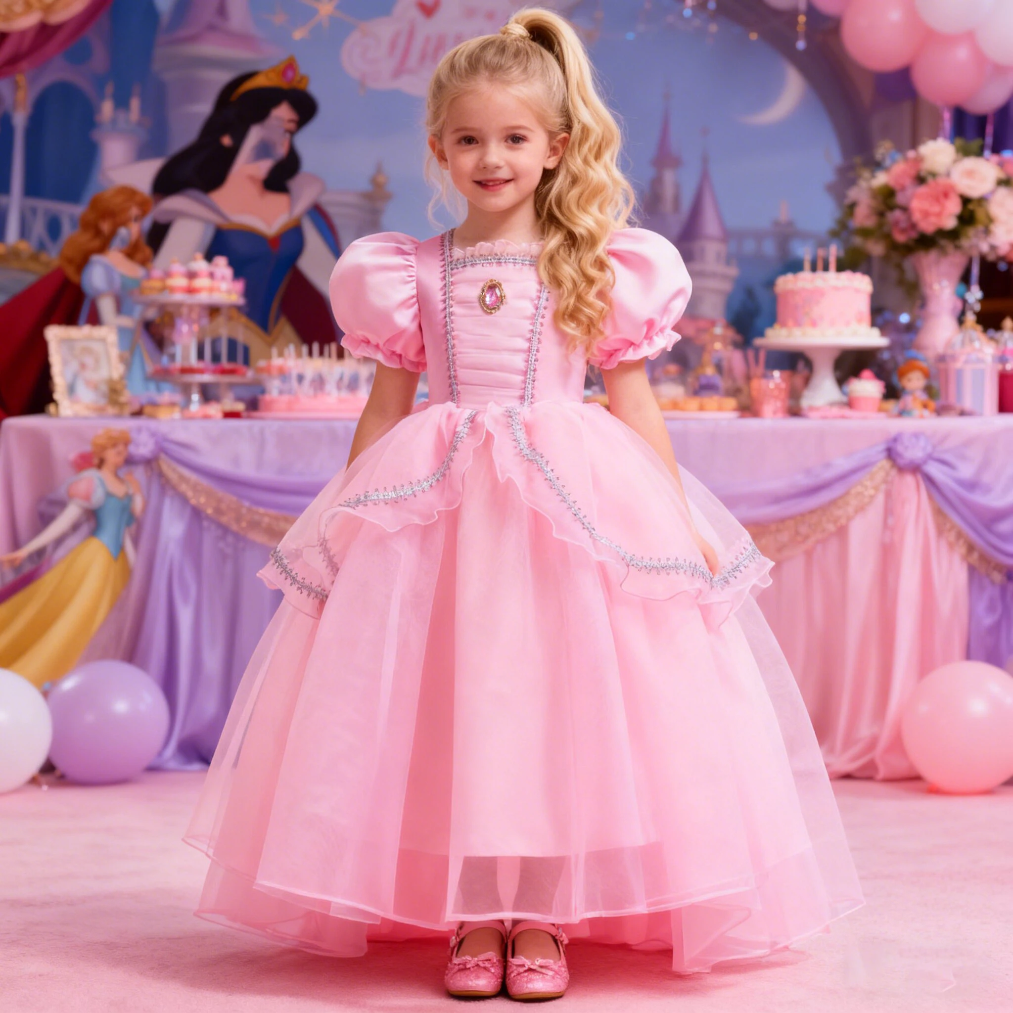 Elegante Prinzessin Party Mädchen Kleid Cosplay Schnee Schönheit Hochzeit Geburtstag Abendkleider für Mädchen Beast Tüll Halloween Kostüme
