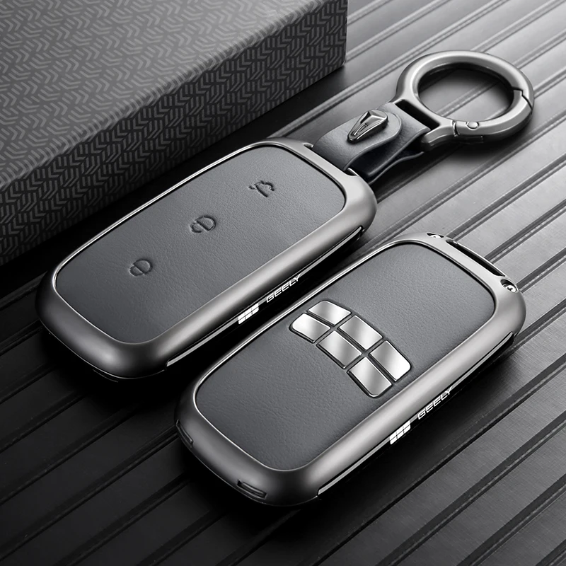 Zinc Alloy Metal Key Fob Case Protector For Geely EX5 Starray EM-i e.MAS 7 Full Cover Anti-Scratch Anti-Fall Car Accessories