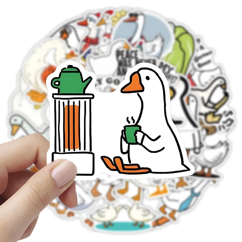 10/50PCS Nette Große Weiße Gans Graffiti Aufkleber Kawaii Tier Ästhetischen Aufkleber Für Tasse Telefon Skateboard Wasserdichte Aufkleber kind Spielzeug
