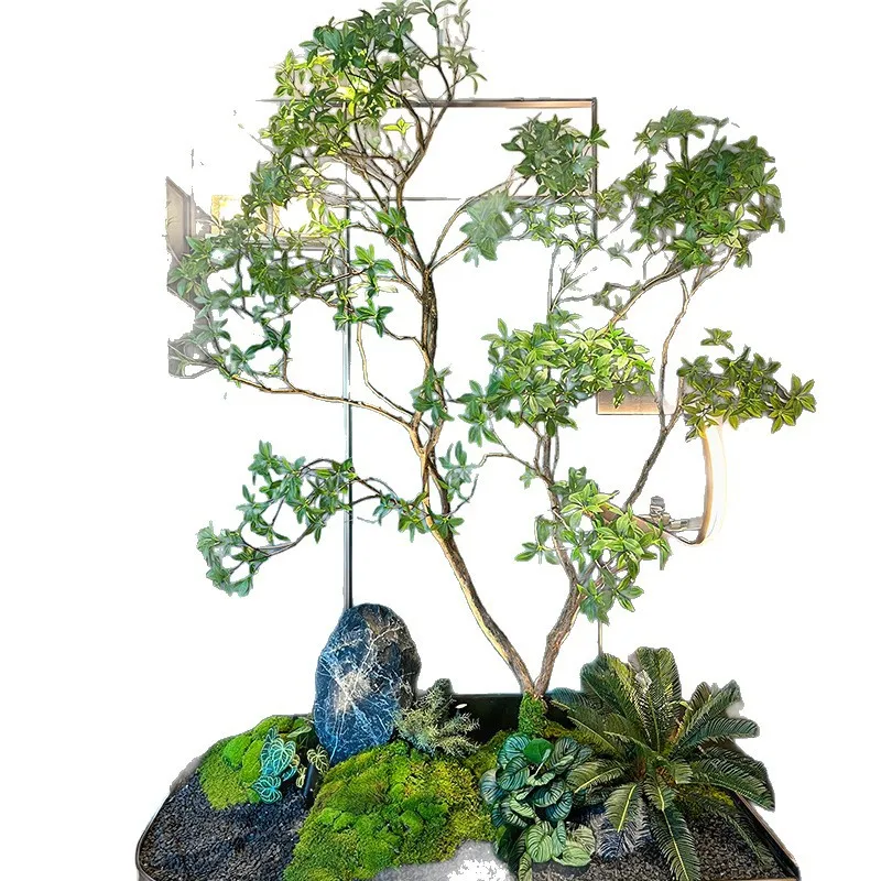 

Green plants landscaping window plants indoor real banyan tree decorative tree large fake tree simple landscape