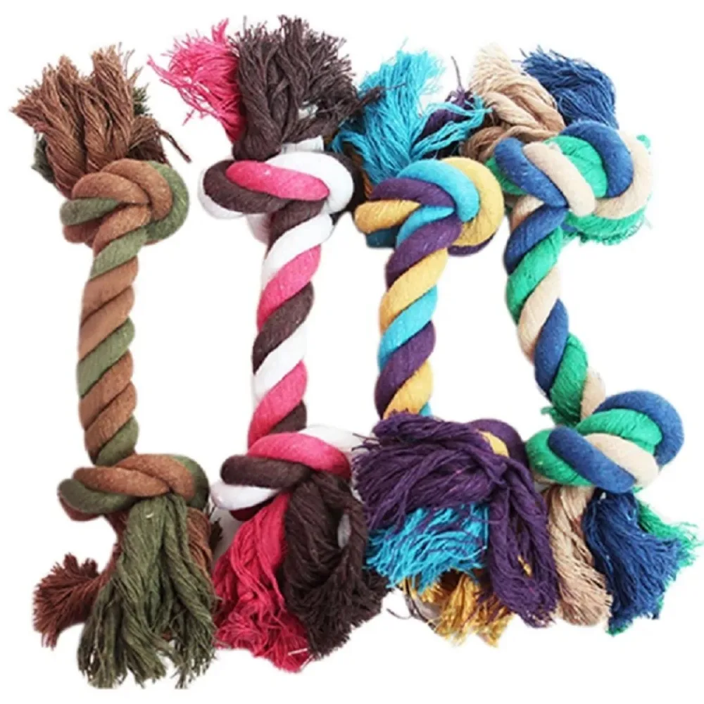 17cm Dog Rope Chew Toy Pet Molar Bite-Resistant Rope Knot Outdoor Training Playing Puppy Dog Relieving Stuffy Toy Pet Supplies