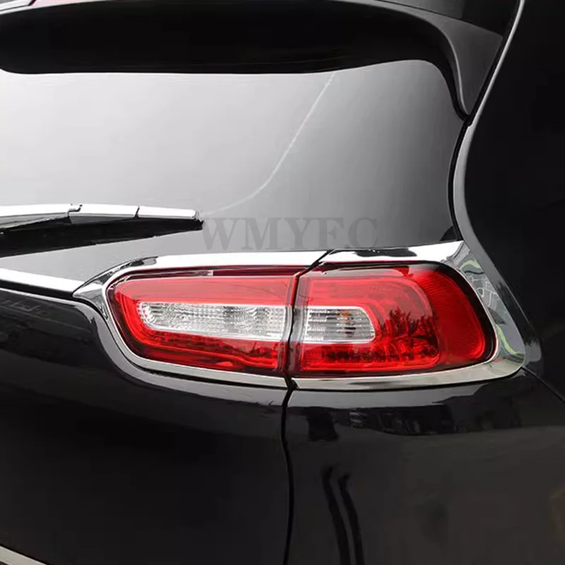 2014 2015 2016 2017 2018 For Jeep Cherokee KL Car ABS Chrome Tail Rear Lamp Light Frame Cover Trim Stickers Accessories 4 Pieces