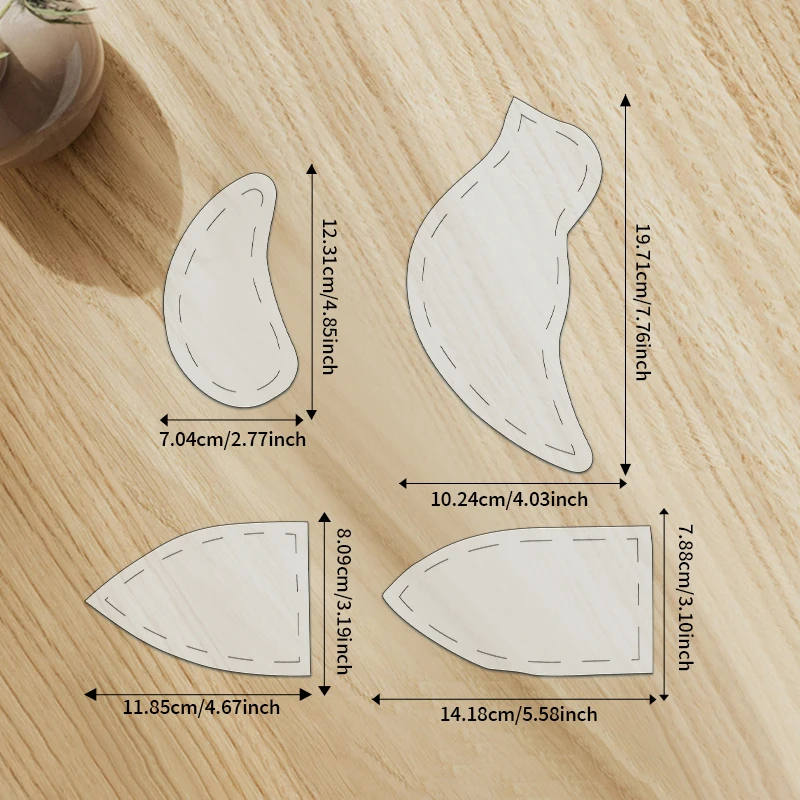 NUBECOM 4pcs Bird Sewing Template DIY Bird Pattern Quilting Templates Reusable Transparent PET Templates view 6