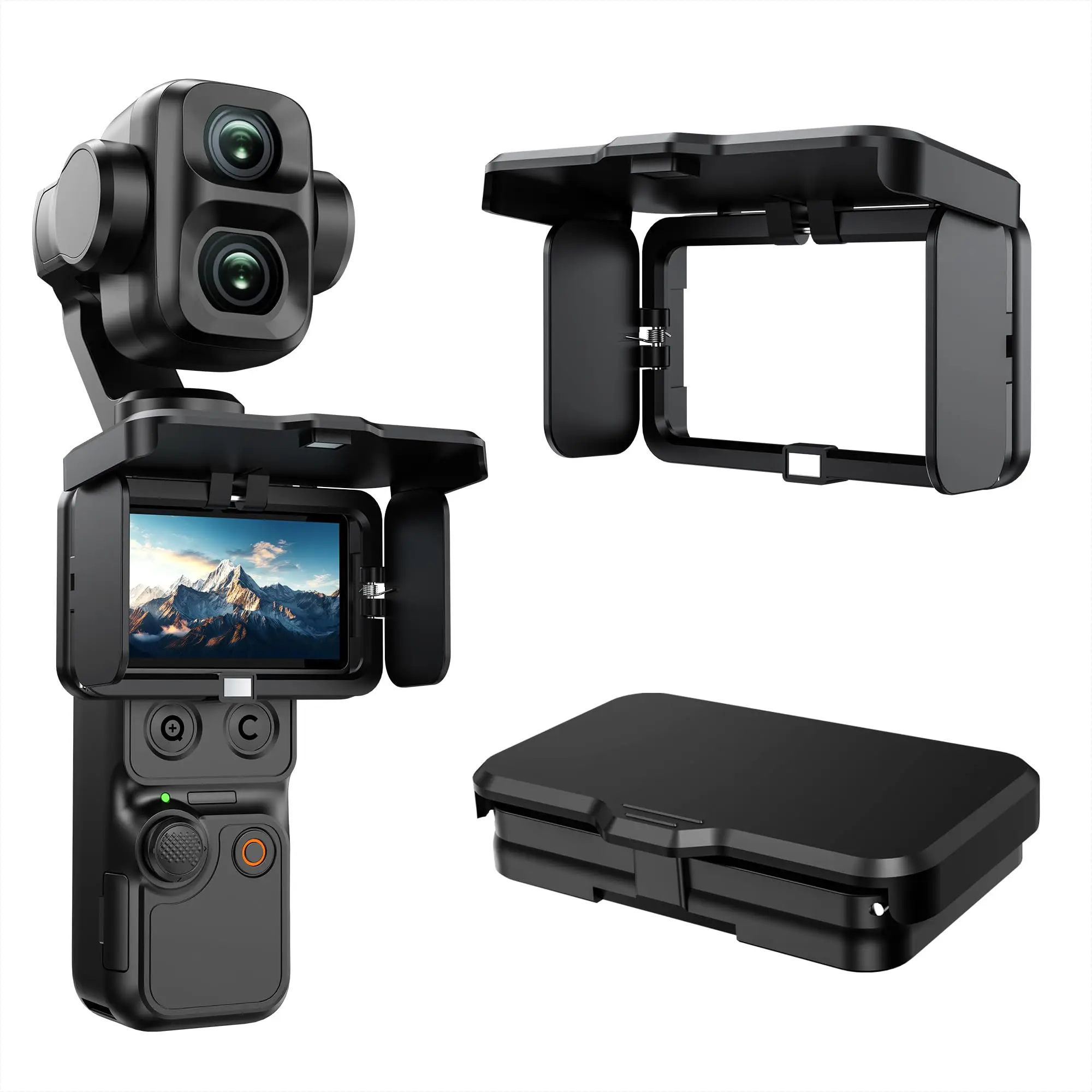 Foldable Screen Hood for DJI Osmo Pocket 4P Accessories,Glare Block Precision Fit for Osmo Pocket 4/3,Durable ABS Protection