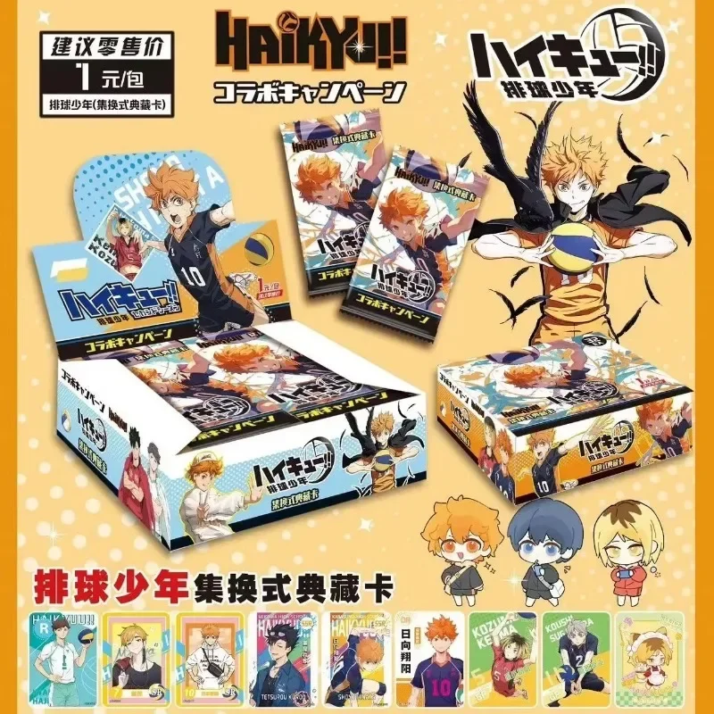 New Haikyuu Booster Box Cards Hinata Shoyo Kageyama Tobio Tsukishima Hotaru LR GMR Anime Character Collection Cards Toys Gifts