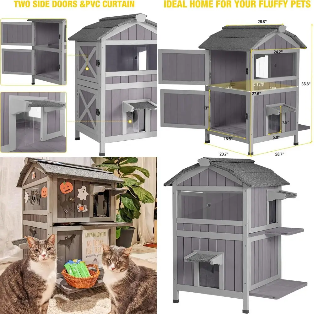 

Прочная уличная будка для кошек с двойной изоляцией для всепогодной защиты