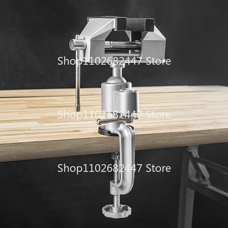 Mini vise 360 degree rotating clamp type bench vise table aluminum alloy flat clamp 0-50MM with rubber sleeve