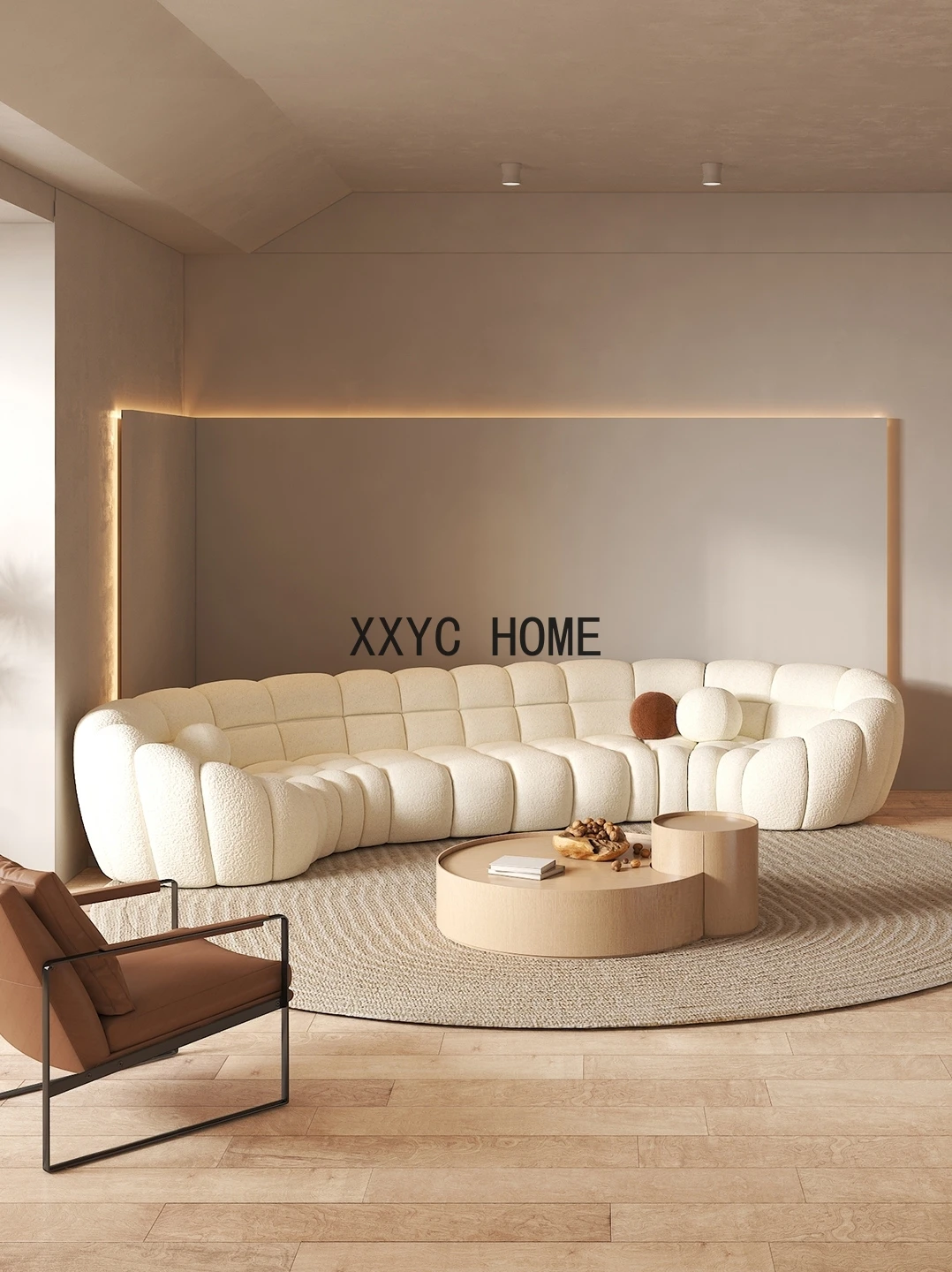 Gebogenes ecksofa italienisch minimalist isch