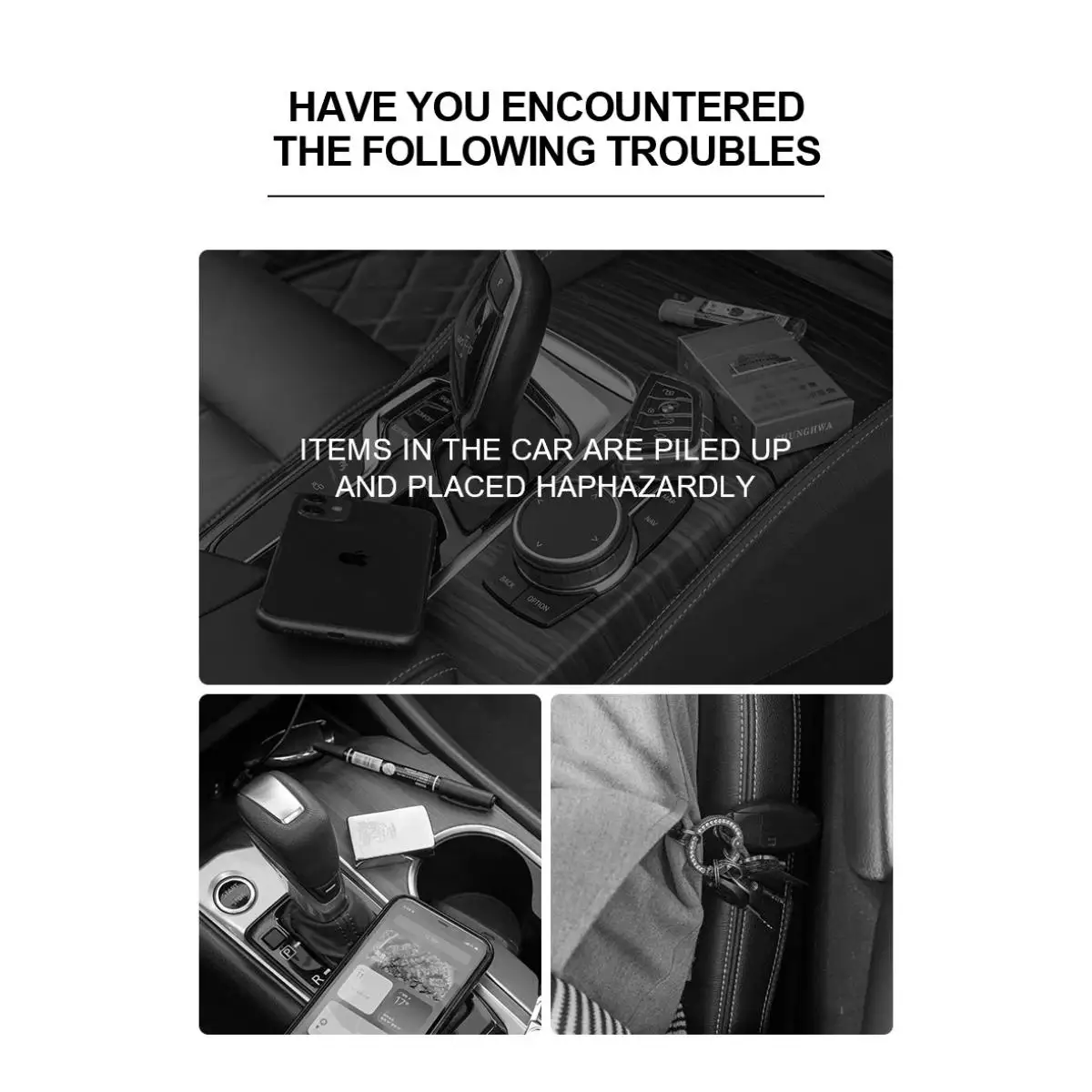 تعديل مقعد السيارة الفجوة صندوق تخزين العالمي السيارات فتحة المنظم للسائق الرسن الهاتف مفتاح الجيب الملحقات الداخلية #5