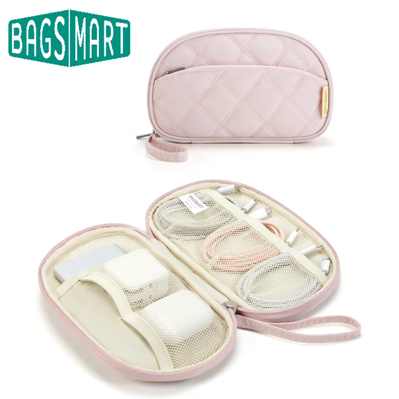 BAGSMART Travel Cable Bag Compact Tech Electronic Organizer Travel Case Essentials for Charger Cable Phone Flash Drive