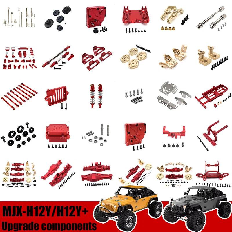 

MJX Hyper Go H12Y/H12Y+ RC Red metal upgrade replacement parts, brass counterweight parts, shock absorbers,transmission shaft..