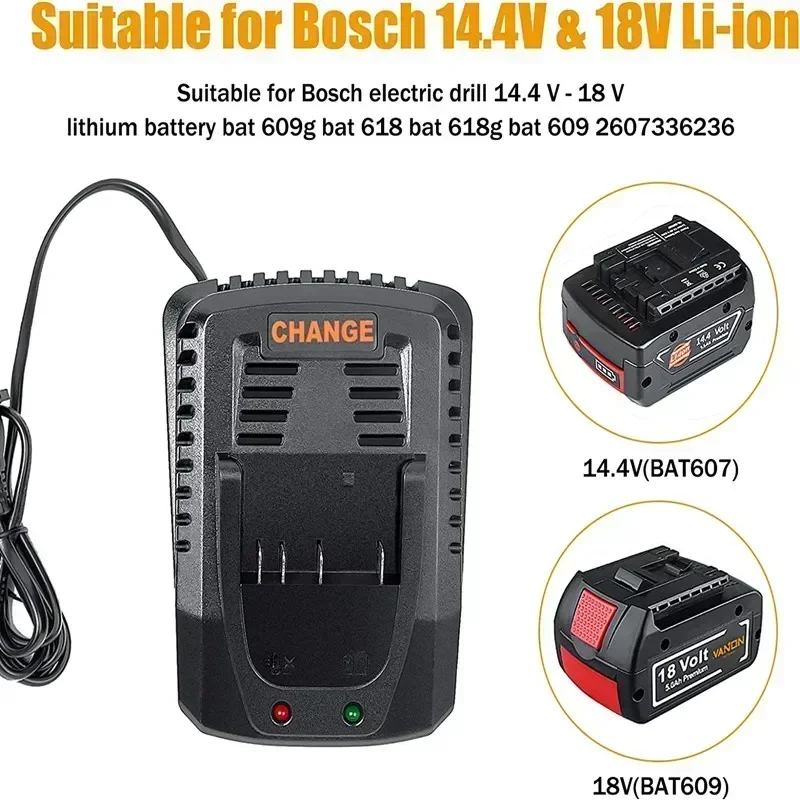 For Bosch Battery BAT609 BAT609G BAT618 BAT618G Charger AL1860CV AL1814CV AL1820CV 14.4V 18V 1.6A  18V 3A Li-ion Battery Charger