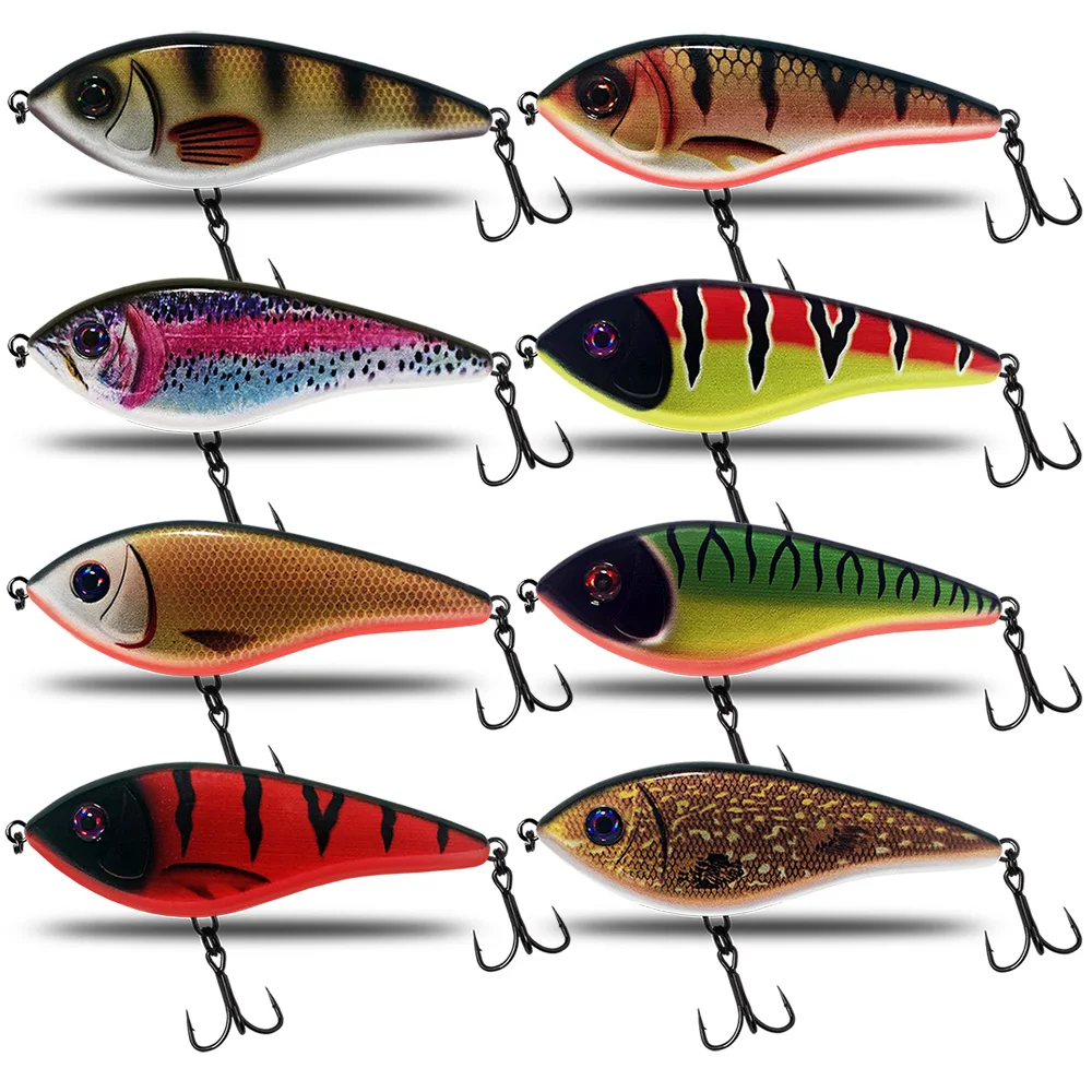 CF Lure Jerk Bait 100mm/120mm Slow Sinking Musky Pike Slider Bass Fishing Lure Tackle