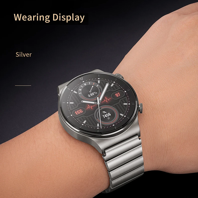 22mm Quick Fit Titanium Metal Band for Huawei Watch GT 5 Pro GT2 GT3 3 Pro No Gaps Luxury Business Bracelet Correa for GT4Pro