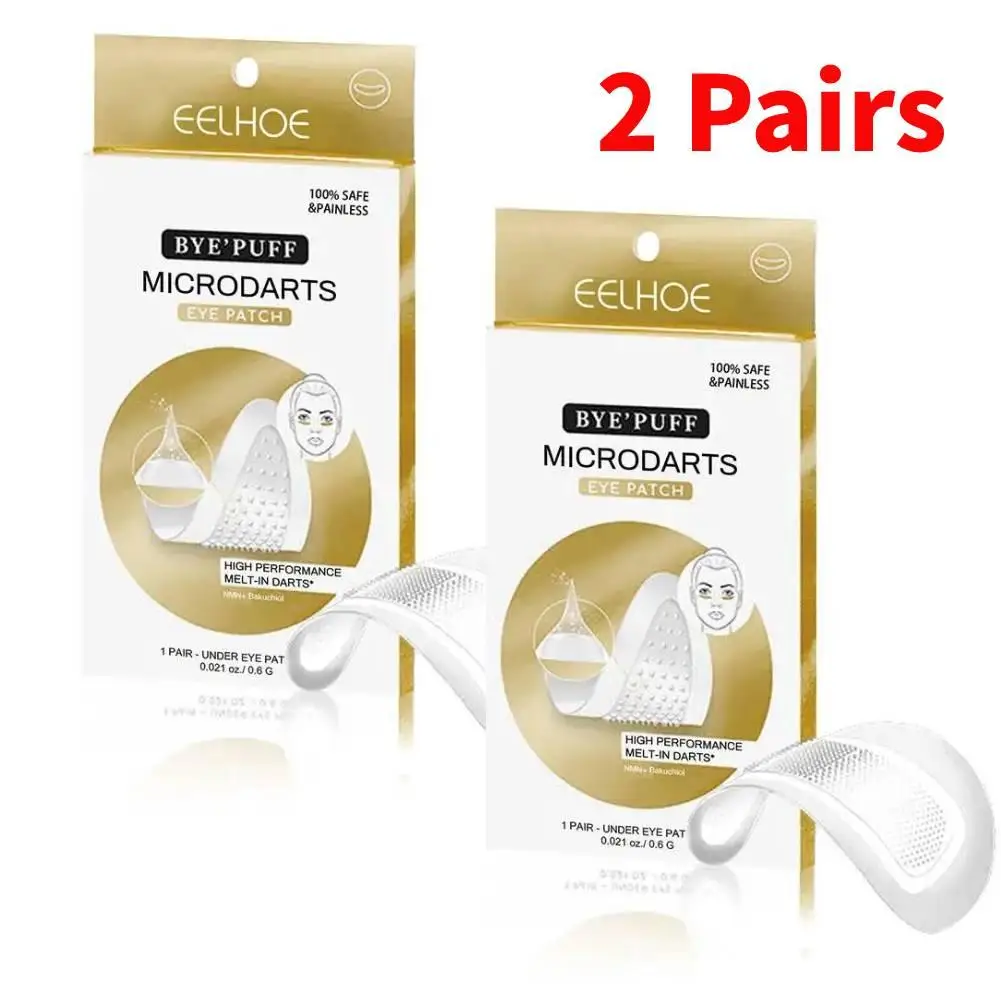 Parches para los ojos con microagujas de ácido hialurónico, mascarilla para antienvejecimiento, antiarrugas, ojeras, hidratante debajo de las almohadillas de Gel para los ojos, gran oferta, 2 pares